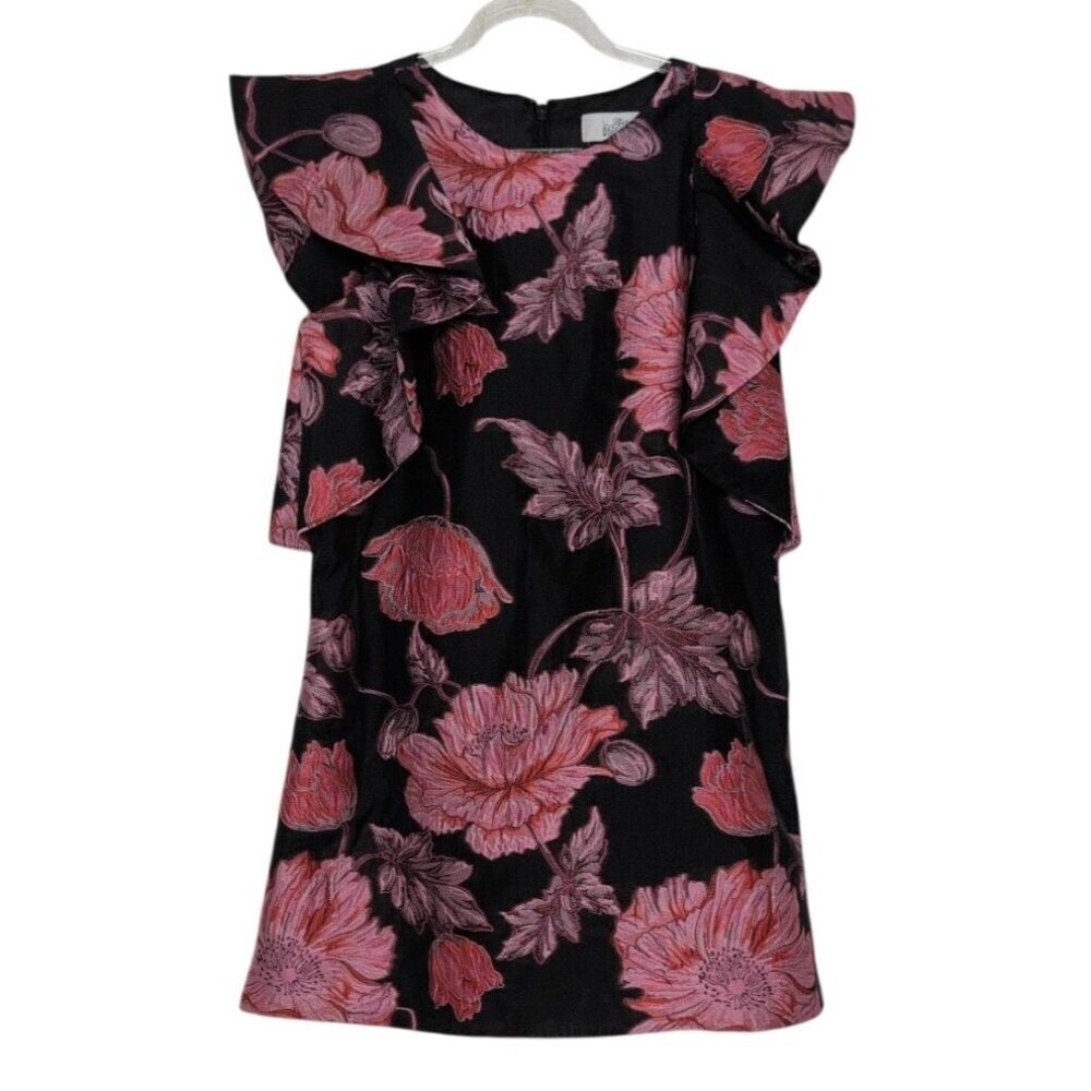 Belle by Badgley Mischka Floral Jacquard Gina Mini Dress Womens Size 0 Shift